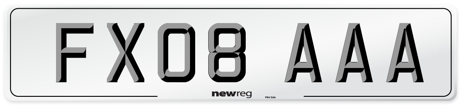 FX08 AAA Number Plate from New Reg